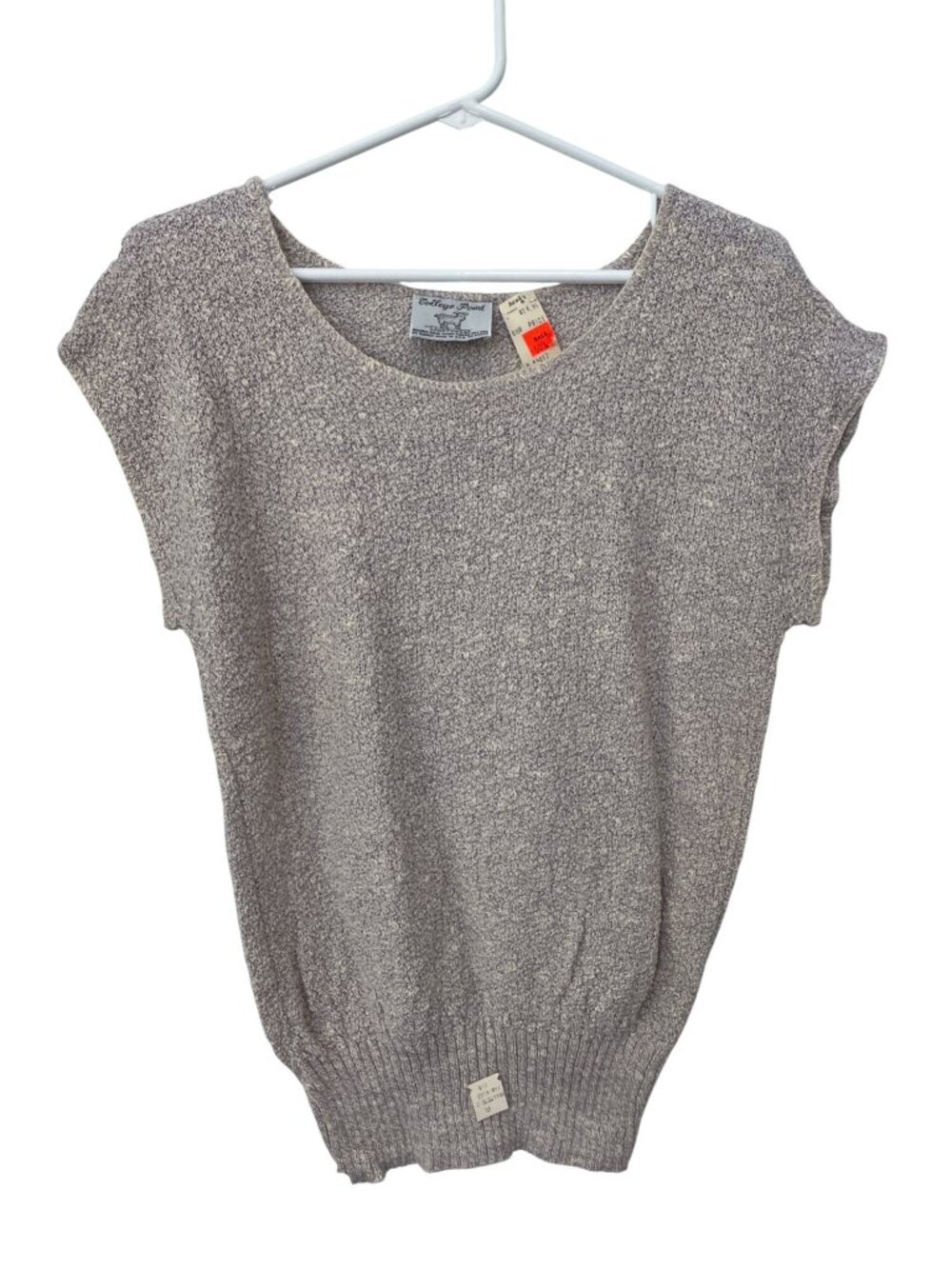 Vintage College Point Knit Top Medium Lavender Short Sleeve Deadstock NEW